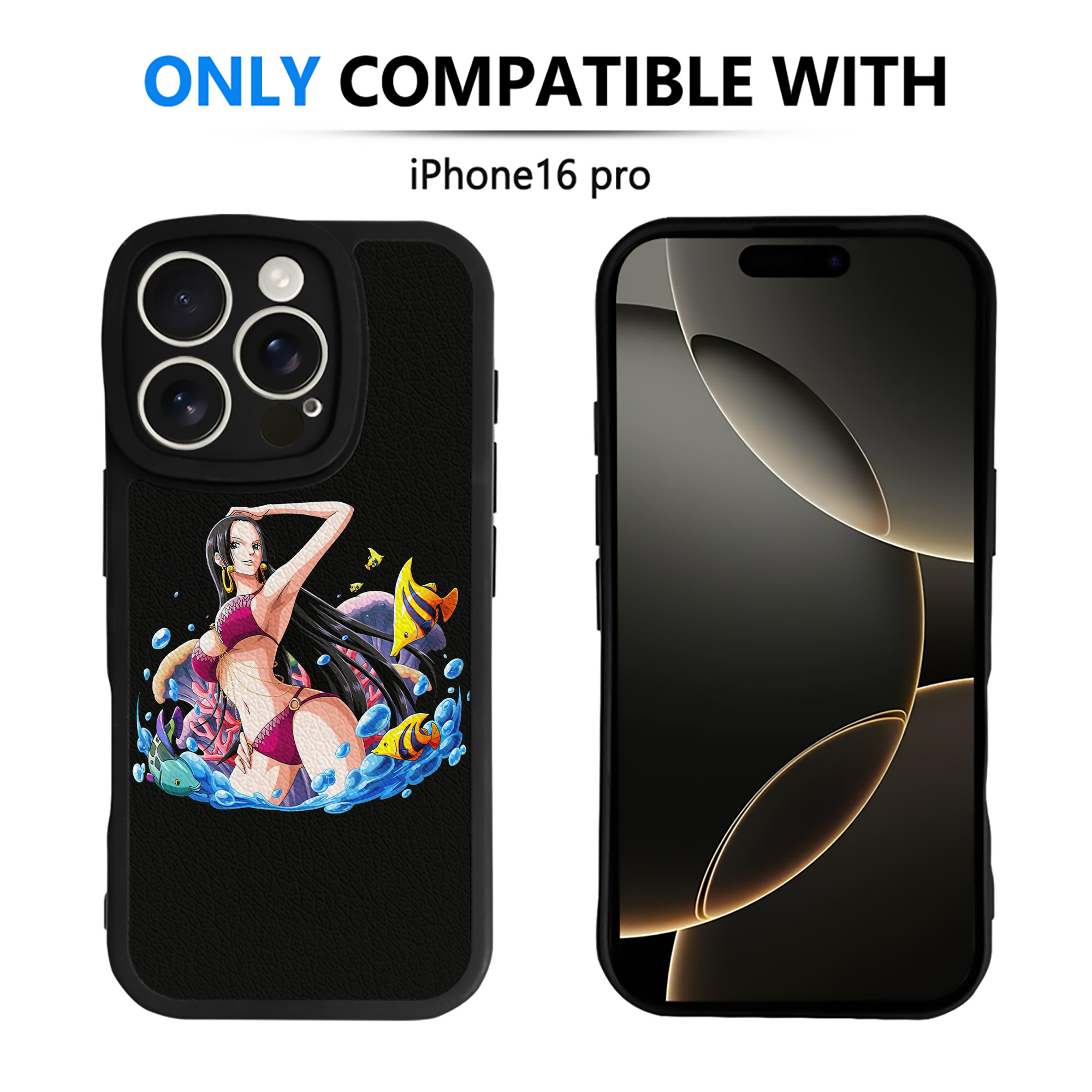 （画像用） ワンピース ボア・ハンコック ONE PIECE Boa·Hancock 【iPhone 16シリーズ対応】シリコンスマホケース（レザー調） 材質：シリコン